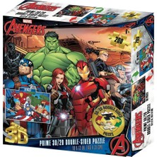 Prime 3D Marvel Avengers Çift Taraflı Puzzle 200 Parça