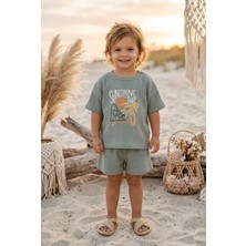 Baby Kuğu Unisex Waffle Kumaş Çocuk Bohem Ikili Takım