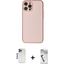 Pileli Store Pilelistore™ iPhone 12 Pro Kılıf Ahenk Işık - Şeffaf Uv Polymer Nano Ekran Koruyucu + Shine Kamera Lens - Mı