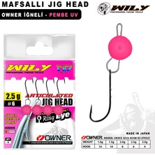 Wily Jig Head Mafsallı Owner Iğneli - Pembe 2.5gr