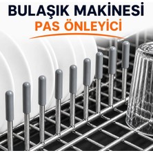 Ozzen Bulaşık Makinesi Sepet Ucu Kapak 50 Adet Pas Önleyici Çizilme Engelleyici Gri Koruyucu Aparat
