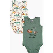 Luggi Baby Bisiklet Yaka Erkek Bebek Atlet Çıtçıtlı Body 2'li