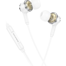 Borofone BM90 Hi-Fi Ses Kaliteli Mikrofonlu Universal Kulaklık - 3.5mm - Beyaz
