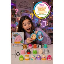Toyfest Squishmallows Squish-A-Longs Seri 3 Sürpriz Paket 3 Figür Yüzük Çanta Mini Oyuncak 2.5 cm