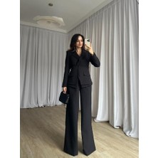 Klex Klasik Kesim Blazer Ceket Pantolon Takım 6021 Siyah - S