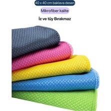  mikrofiber 5'li 40x40cm baklava desen klasik cam ve temizlik bezi, mikro fiber bez. gözlük cam bezi
