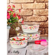 Miss Betty Rose Deluxe Emaye 3'lü Saklama Kabı