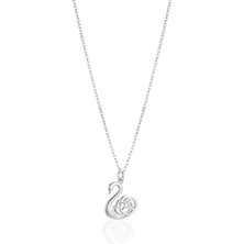 Oya Silver Gül Tasarım Gümüş Kuğu Kolye [OYOT318]