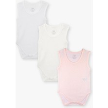 Luggi Baby Bisiklet Yaka Pamuklu Kız Bebek Jakarlı Çıtçıtlı Body 3'lü (3 Ay - 4 Yaş)