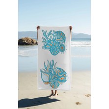 Dolce Mariee Dijital Baskı Plaj Deniz Havlusu 80 x 160 cm Peştamal HVL0285