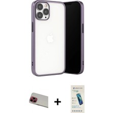 Pileli Store Pilelistore™ iPhone 13 Pro Max Kılıf Vadi Minimal - Şeffaf Pasifik Cam Ekran Koruyucu + Rainbow Kamera Lens Koruma Cam - Kı