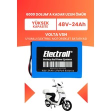 Electroll Volta Vsn Batarya (Yüksek Kapasite) Lifepo4 48V 24AH Elektrikli Motosiklet Bataryası