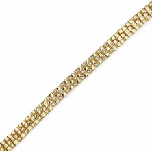 Zeino Zirkon Taşlı Italyan Bileklik - 14K Altın Kaplama - 17+1 cm