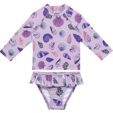 Sand Mother Uv Korumalı Uzun Kollu Kız Bebek & Çocuk 2 Parça Mayo Seti
