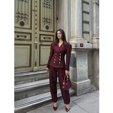 Klex Tüvit Kumaş Takım 6054 Bordo - S