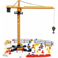 Ziventa Inşaat Vinç Kulesi 42 cm Oyuncak Sarılır Makaralı 45 Parça/aksesuar Çocuk Mühendislik