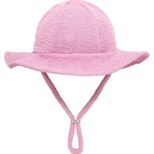Sand Mother UV Korumalı Pembe Siperlikli Dokulu Şapka Kız Çocuklar İçin Çok Renkli Desen