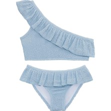 Sand Mother Uv Korumalı Fırfırlı Dokulu Tek Omuz Kız Çocuk Bikini Takımı