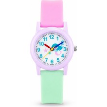Saattino Denizkızı Desenli Lila Kız Çocuk Kol Saati Analog Saat ST-304412