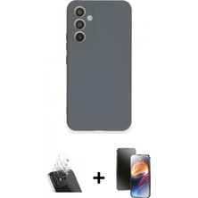 Pileli Store Pilelistore™ Galaxy A54 5g Kılıf Ahenk Serisi - Siyah 3D Antistatik Mat Seramik Nano Ekran Koruyucu + Kamera Lens Koruma Cam - Sf