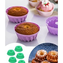 Hereveoyuncak Silikon Göbekli Muffin Cupcake Kalıbı - Sürekli Kullanım Muffin Kek Kalıbıı 6 Adet