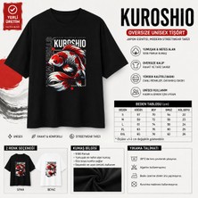 Tişört Kodu Kuroshıo Oversize Unisex Tişört – Japon Koi Balığı Tasarımı
