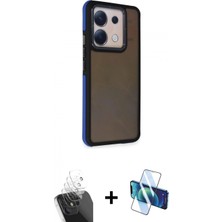 Pileli Store Pilelistore™ Redmi Note 13 Pro 5g Kılıf Eksen Işık - Siyah 3D Antistatik Cam Ekran Koruyucu + Kamera Lens Koruma Cam - Sf