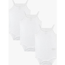 Luggi Baby Kare Yaka Pamuklu Kız Bebek Jakarlı Çıtçıtlı Body 3'lü