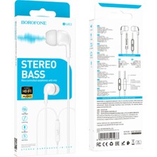 Borofone BM83 3.5mm Jaklı Kablolu Kulaklık | Hi-Fi Ses & Mikrofon - Beyaz