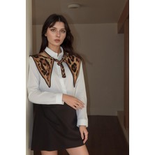 Papuç Sepeti Wildline Leopar Desenli Kadın Omuz Şalı – Fular Yaka (Yakalık)