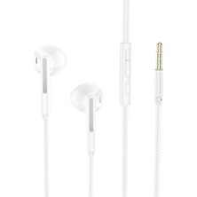 Borofone BM63 Mikrofonlu 3.5mm Kablolu Kulak Içi Kulaklık - Hi-Fi Mikrofonlu - Beyaz