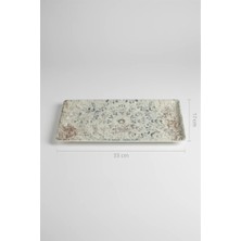 6'lı Flora Dikdörtgen Kayık Tabak 33X17CM Dijital Fade Rinart