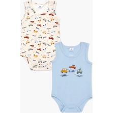 Luggi Baby Bisiklet Yaka Erkek Bebek Atlet Çıtçıtlı Body 2'li
