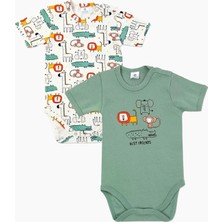 Luggi Baby Bisiklet Yaka Erkek Bebek Çıtçıtlı Body 2'li