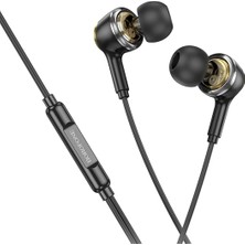 Borofone BM90 Hi-Fi Ses Kaliteli Mikrofonlu Universal Kulaklık - 3.5mm - Siyah