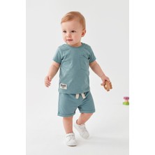 Joy Kids Erkek Bebek %100 Pamuk Basic Takım (9-24AY) (Su Yeşili)