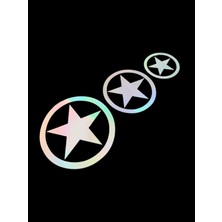 Norino 3'LÜ Yıldız Oto Sticker Hologramlı 20X8CM