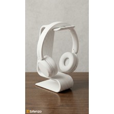 Bitenzo 3D Premium Çizgili Tasarım Kulaklık Standı - Masaüstü Kulaklık Tutucu ve Sergileme Ünitesi