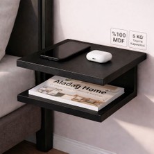 Aladağ Home Modern Siyah 30X25 Duvar Rafı – %100 Mdf, 2 Katlı, Dekoratif ve Kullanışlı Tasarım