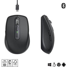 Norino Logıtech Mx Anywhere 3s Kompakt Optik Sensörlü Sessiz Bluetooth Kablosuz Mouse Siyah 910-006929