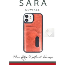 Esranın Dünyası Newface iPhone 11 Kılıf Sara Kartvizitli Deri Kılıf - Kırmızı