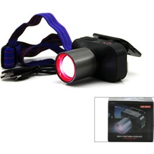 Go İthalat Şarjlı 30W Kafa Lambası Fener 1 LED USB - Type-C Kademe Işık Ayarı - Flaşör (5582)
