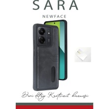 Esranın Dünyası Newface Xiaomi Redmi 13C Kılıf Sara Kartvizitli Deri Kılıf - Lacivert