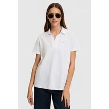 U.S. Polo Assn. Kadın Beyaz Polo Yaka Basic Tişört 50323447-VR013