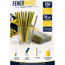 Ardin Fenerbahçe Pipet 250 Adet 8 mm 24 cm Tek Tek Paketli Sarı Lacivert Pipet