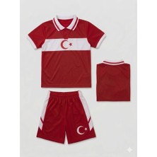 Yenteks Türkiye Isimsiz Kırmızı Beyaz Yakalı Euro 2025/26 Sezon Özel Tasarım Çocuk Forma Takımı (Y03)...........