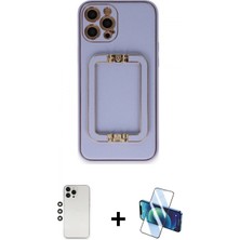 Pileli Store Pilelistore™ iPhone 12 Pro Kılıf Kozmos Minimal Prime - Siyah 3D Antistatik Cam Ekran Koruyucu + Shine Kamera Lens - Gs