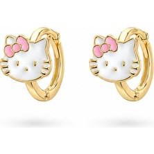 Serelya Kitty Model Gold Renk Pirinç Çocuk Küpe
