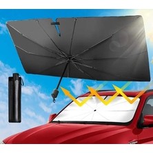 Ozcmax Araba Güneşliği Katlanabilir Şemsiye Dikiz Aynassı Bölmeli