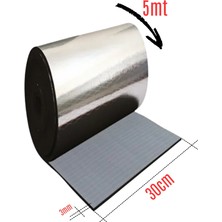 Evimdeyokyok Araç Oto Ses Isı Yalıtım Bandı 3mm x 30CMX5METRE Alüminyum Folyolu Kauçuk Bant Izolasyon Malzemesi Tdrtr